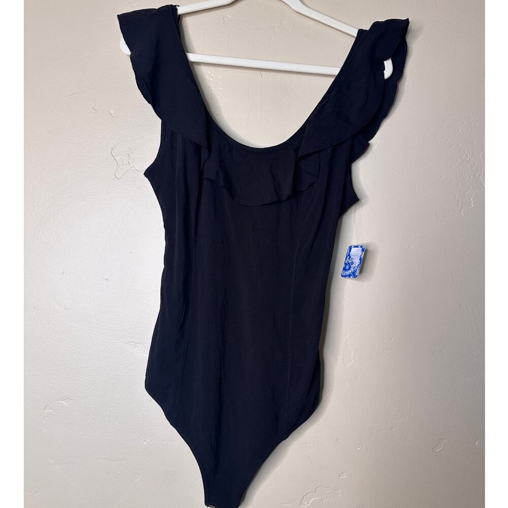 NWT Free People Intimately Uh Huh Ruffle Scoop Back Bodysuit LARGE